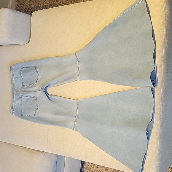 Free People Float on Flare Jeans Light Wash 26 Boho Western Rodeo High Waist - Picture 3 of 16